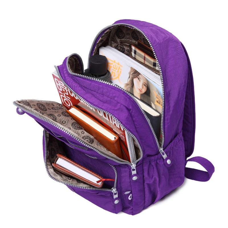 customiseable logo large capacity durable crinkle nylon fabric casual school bags office business laptop backpack for women men