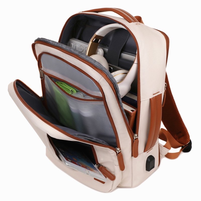 Factory's new waterproof business Expandable laptop backpack USB port Large capacity Oxford laptop head custom logo Androgous