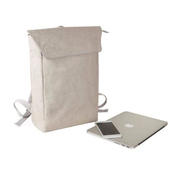 Grey Washable Kraft Paper Durable Backpack Fashion Casual Backpack High Quality Water-resistant Backpack With Shoulder Straps