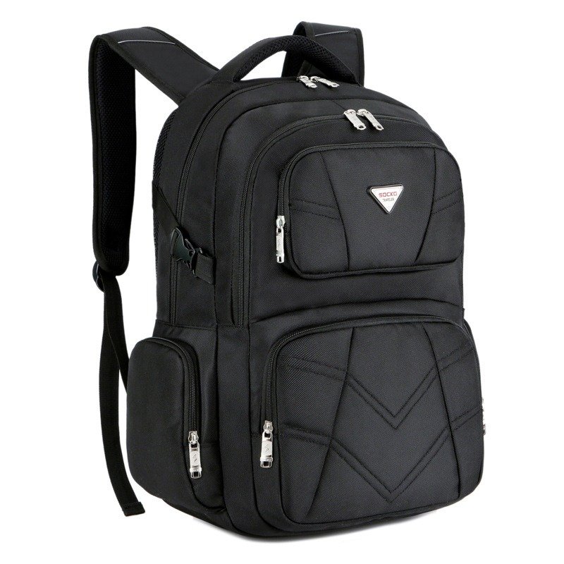 Men's Unisex Waterproof Laptop Backpack with USB Zipper Closure Anti-Theft Features Polyester Lining for Travel Student Use