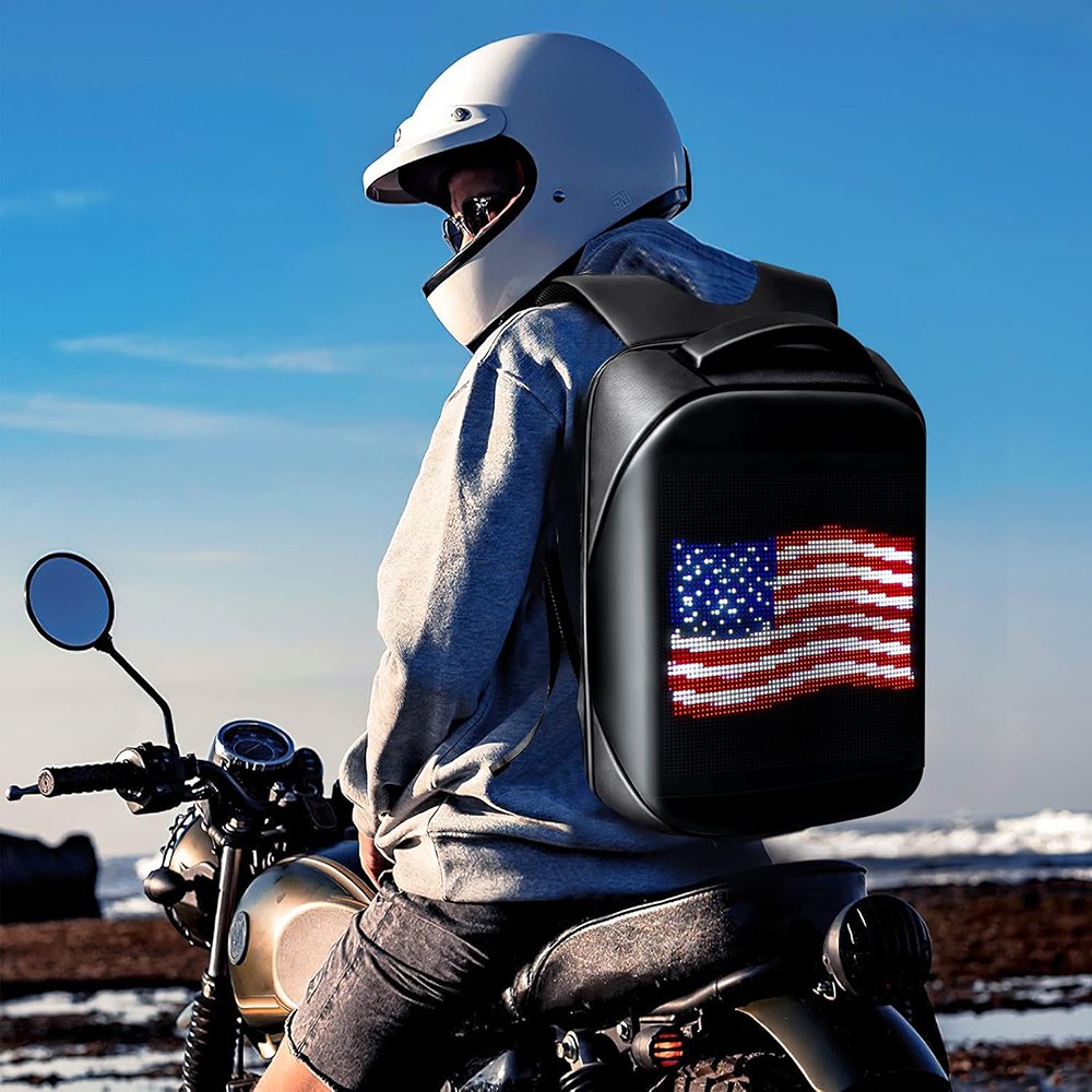 LED Backpack Waterproof Bluetooth Travel Backpack Fits 15.6 Inch Laptop Backpack with LED Display