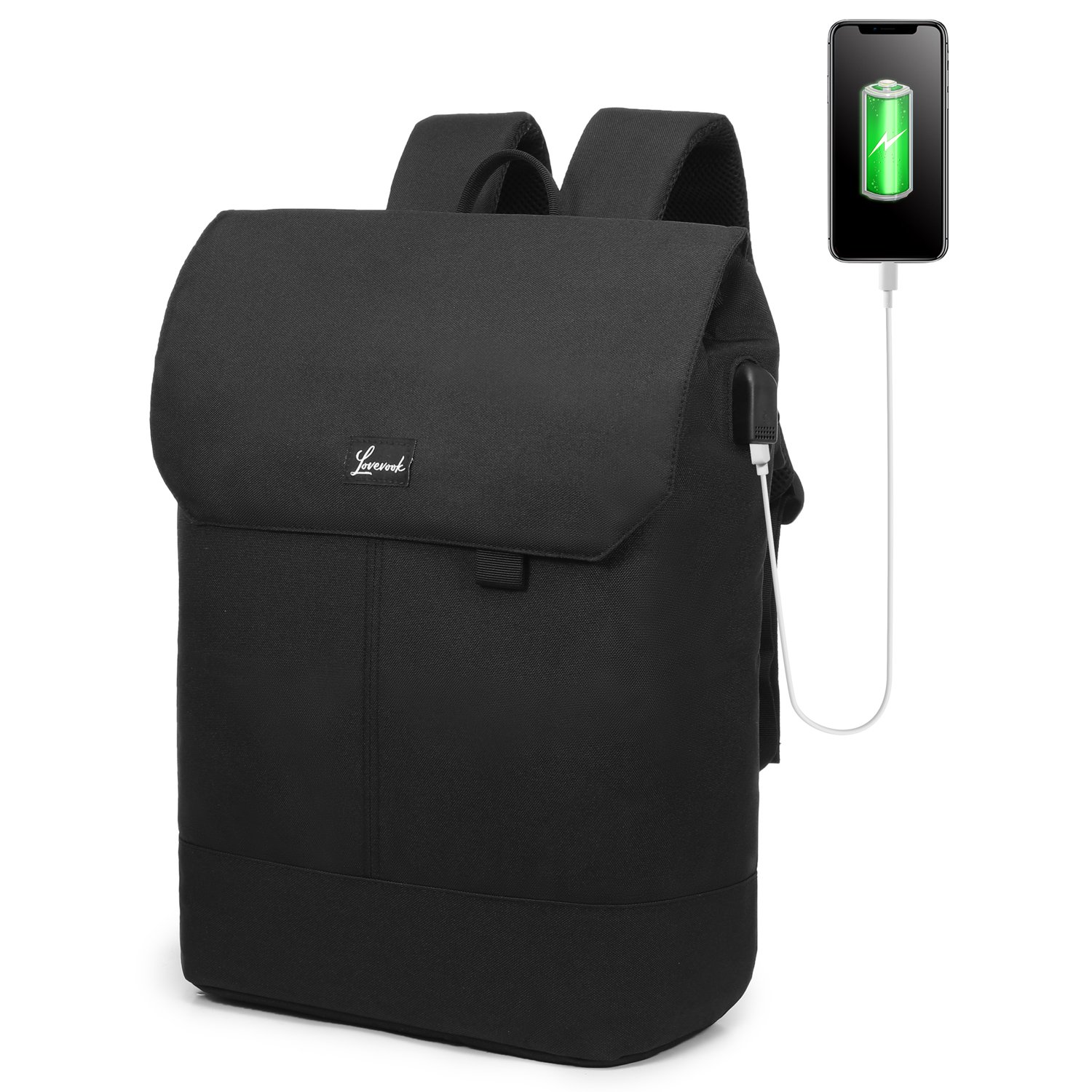 LOVEVOOK large waterproof rucksack 15.6 in roll bag trips university school office travel women daypack laptop bag backpacks