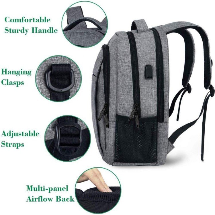 Business Smart Backpack Waterproof Laptop Backpack with USB Charging Port for Travel Office