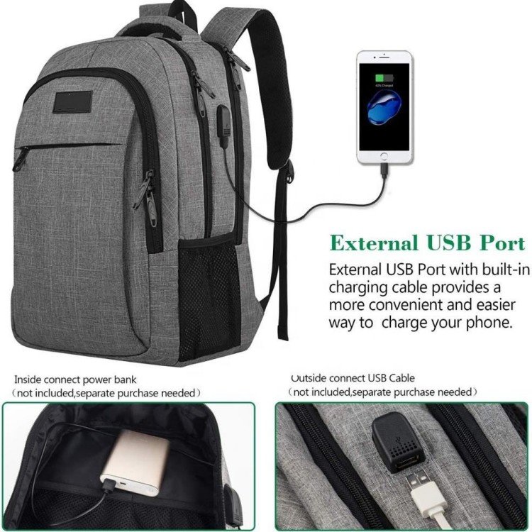 Business Smart Backpack Waterproof Laptop Backpack with USB Charging Port for Travel Office