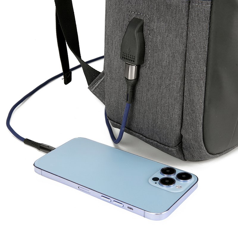 Custom Logo Leisure & Business Waterproof Laptop Backpack for Men Smart USB Charging Port for Students School Work Environment