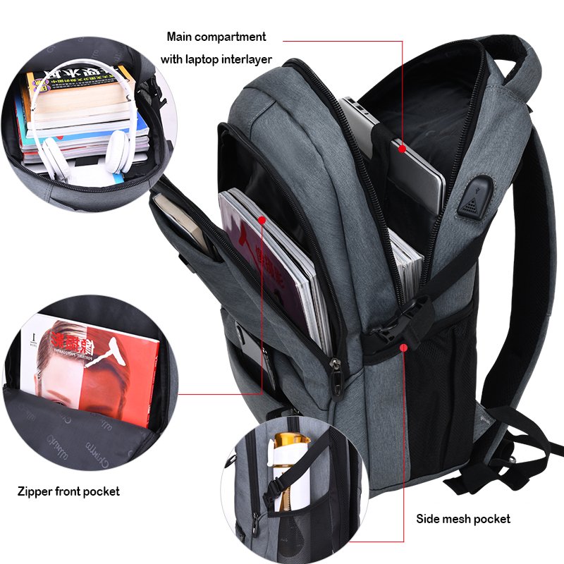Laptop Backpacks Nylon Laptop Computer Backpack Mochila de hombre Black Nylon Laptop Backpacks Custom Logo