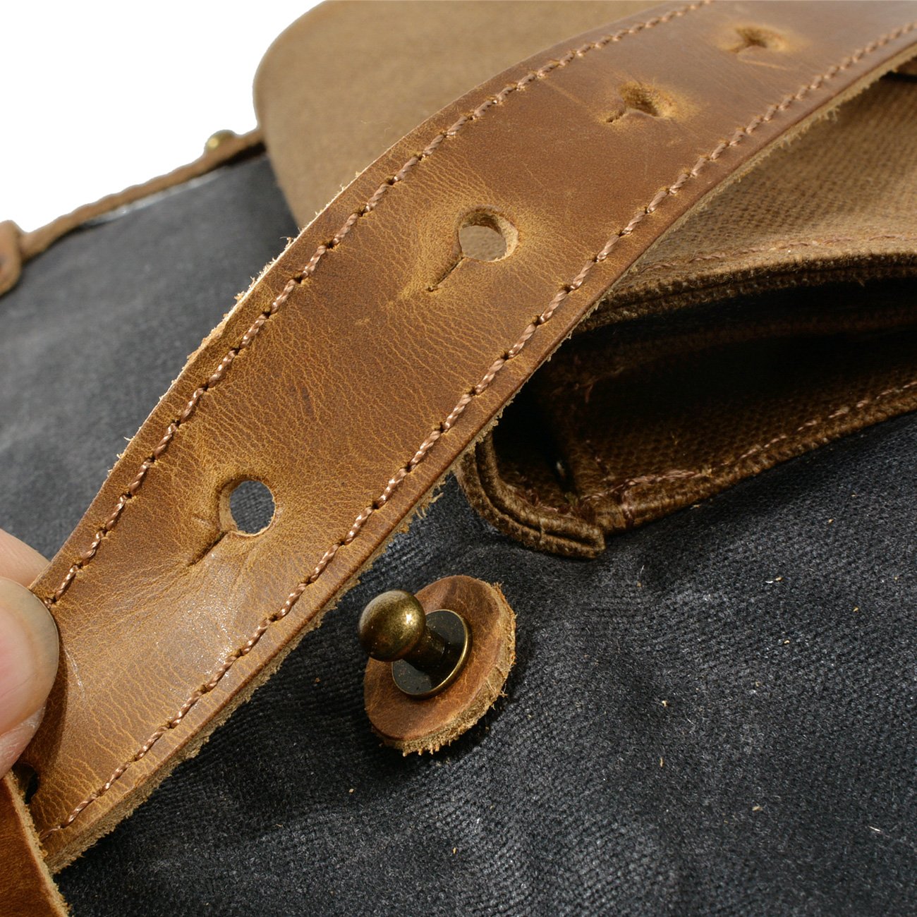 Men travel bag canvas backpack canvas crazy horse laptop leather backpack