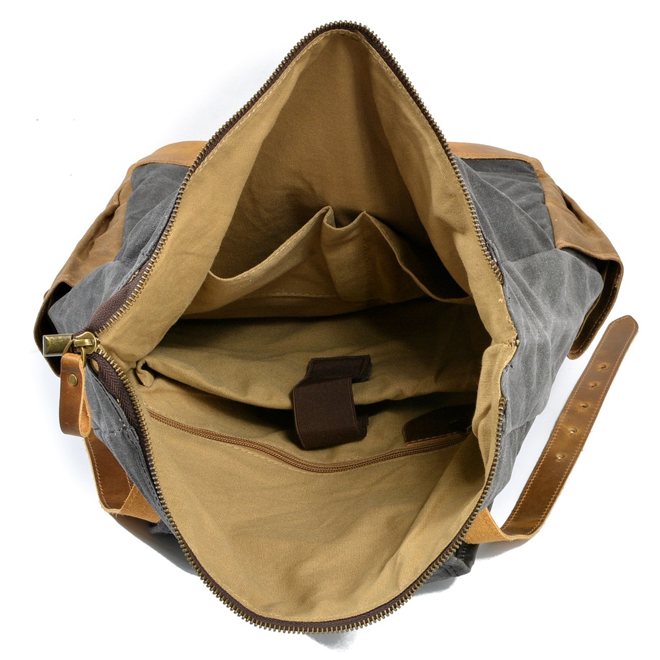 Men travel bag canvas backpack canvas crazy horse laptop leather backpack