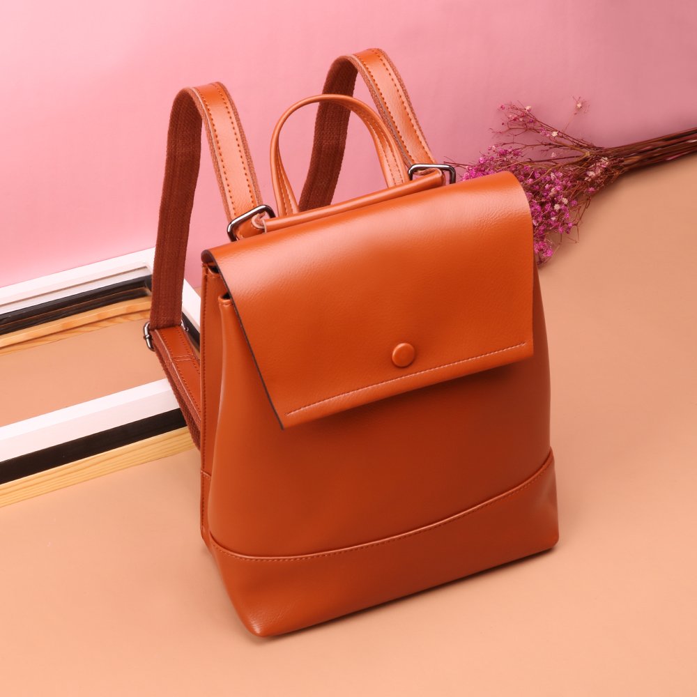 Custom Fashion Daily Full Grain Leather Back pack Laptop Bag Business Real Leather Backpack for Women