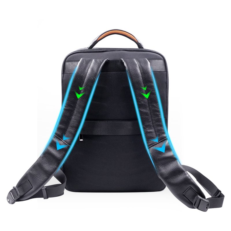 Fingerprint Lock Anti Theft USB Charging Laptop Backpacks Bag Genuine Leather Material Men's Retro Leather Travel Backpack