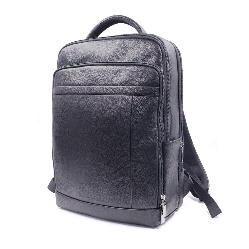 Fingerprint Lock Anti Theft USB Charging Laptop Backpacks Bag Genuine Leather Material Men's Retro Leather Travel Backpack
