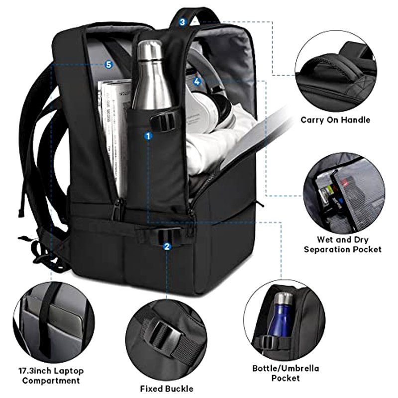 Weekender Luggage Travel Bag Anti Theft durable school notebook bag Outdoor Usb Large Capacity Waterproof Expandable Backpack