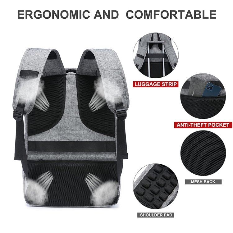 Wholesale Customized 17 inch Backpack large Capacity Waterproof USB Charging Bag Students Anti Theft Laptop Backpack