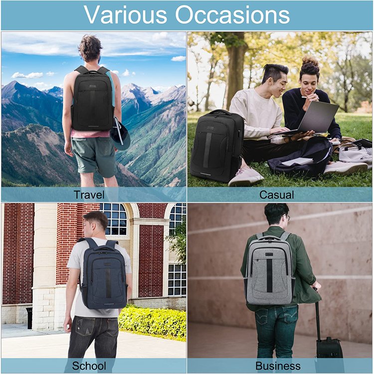Wholesale Customized 17 inch Backpack large Capacity Waterproof USB Charging Bag Students Anti Theft Laptop Backpack