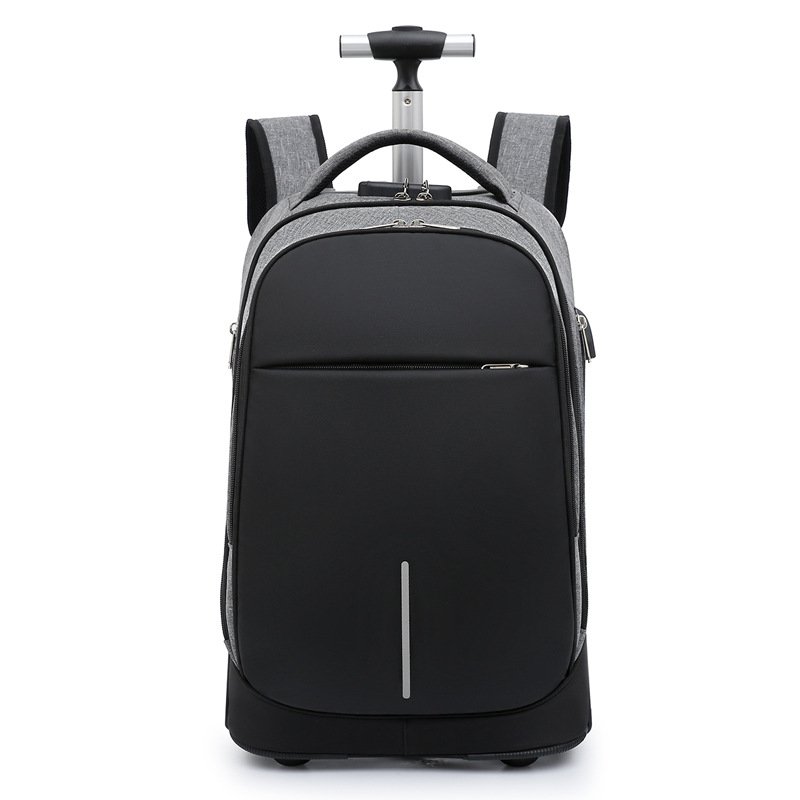 New Custom RPET Carry on Backpack with Laptop Compartment Rolling Waterproof Backpack with Wheels for Business