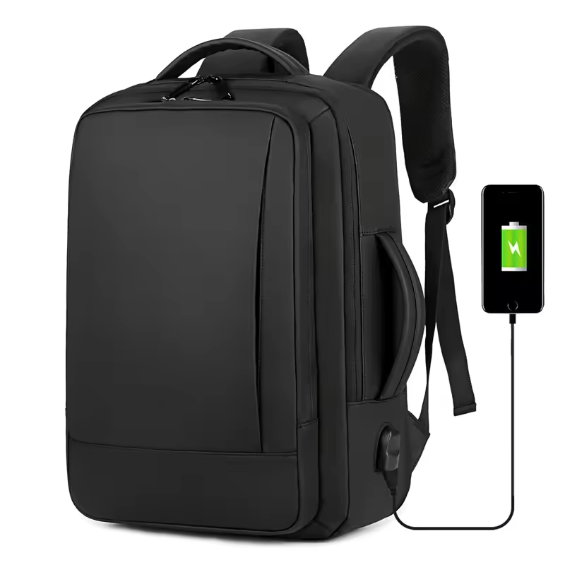 High Quality Expandable Business Travel USB Trip Custom Logo Oxford Polyester Fabric Laptop Backpack For sale