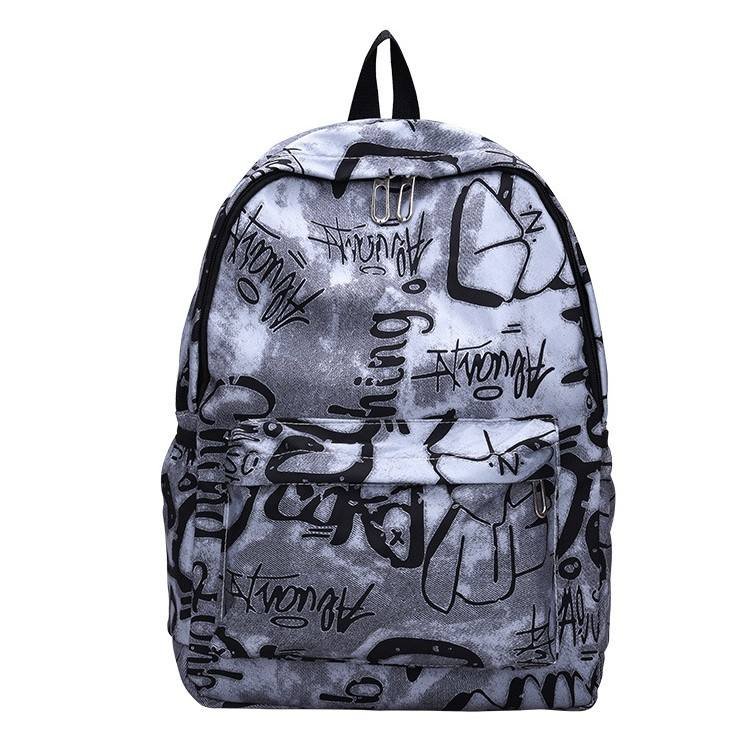 Large-Capacity Schoolbag for Junior High School Students Personalized Letters Print Shoulder Bag with Laptop Use