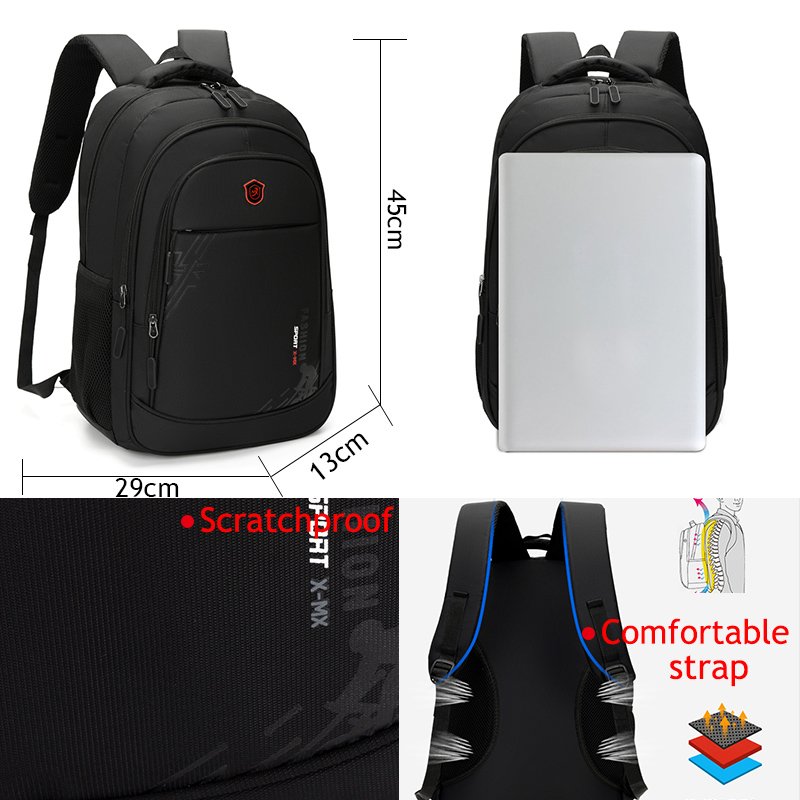 Custom Durable Casual Lightweight Computer Waterproof Mochilas Rucksack 16 Inch Bag Black Smart Laptop Backpack For Men