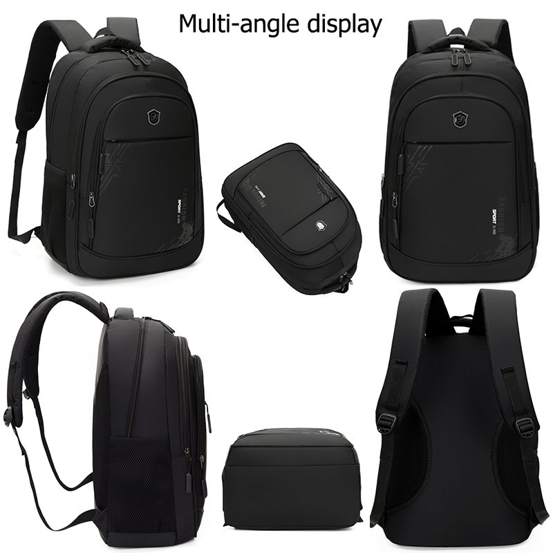 Custom Durable Casual Lightweight Computer Waterproof Mochilas Rucksack 16 Inch Bag Black Smart Laptop Backpack For Men