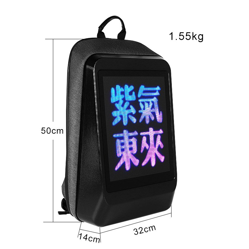 Crelander Smart Men's Backpack Bags LED Display Screen Dynamic School bags Bluetooth APP Control Walking LED Mochilas
