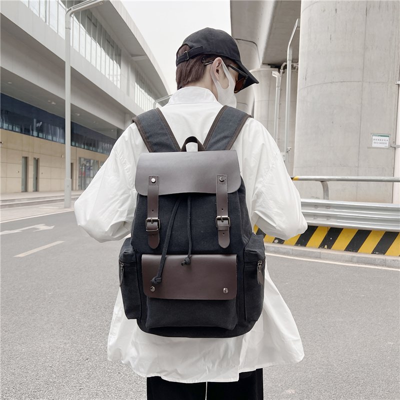 Vintage Canvas Casual Backpack 15.6 inch Laptop Backpack Mochilas Mens Canvas Travel Backpack