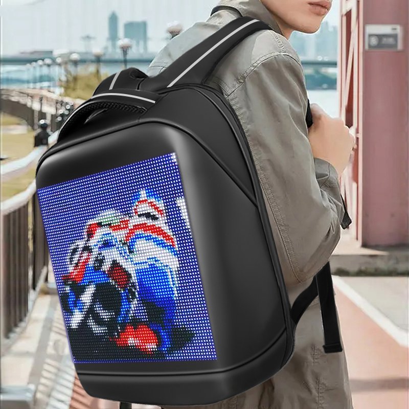 LED Display Screen Backpack Business Travel Laptop Bag Smart Wireless App Control Multi-function School Bags For Women Men
