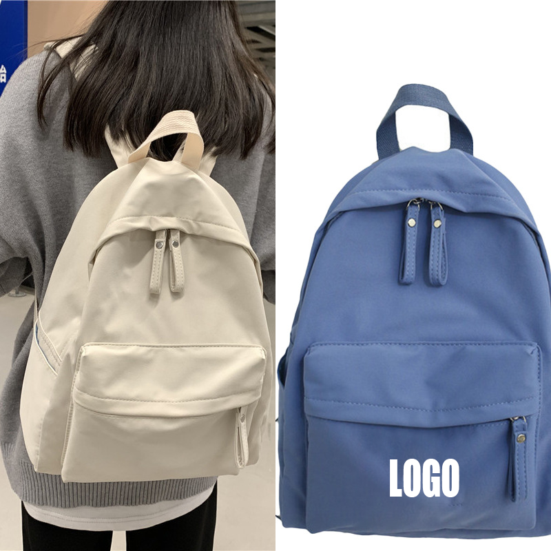 2024 New Hot Sell High Quality Fashion Backpack Customized Canvas Women's Simple Bag Student School Bag Youth Girls School Bag