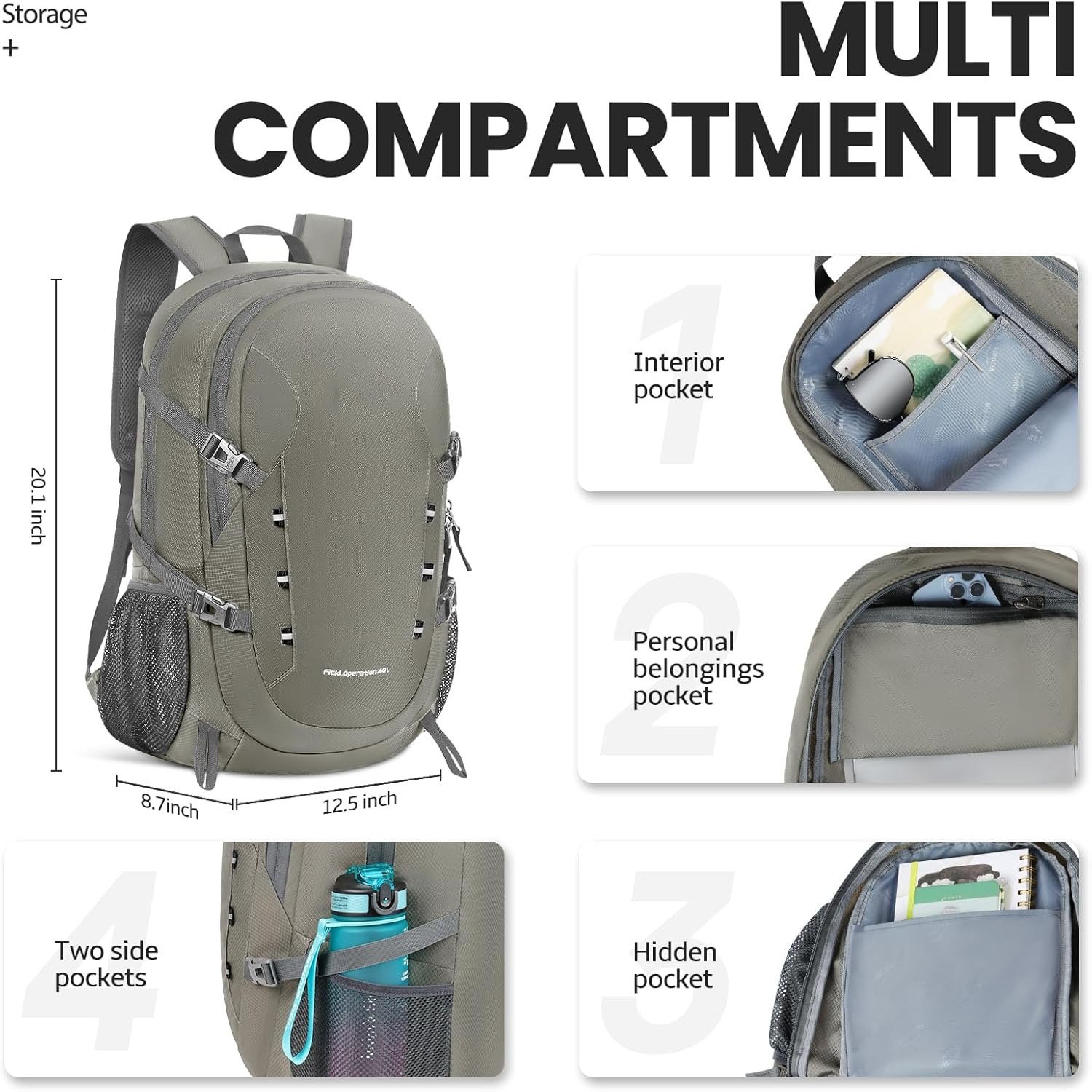 Small Hiking Backpack 20L Lightweight Travel Backpack Hiking Daypack for Women Men for Backpacking Camping Cycling and Traveling