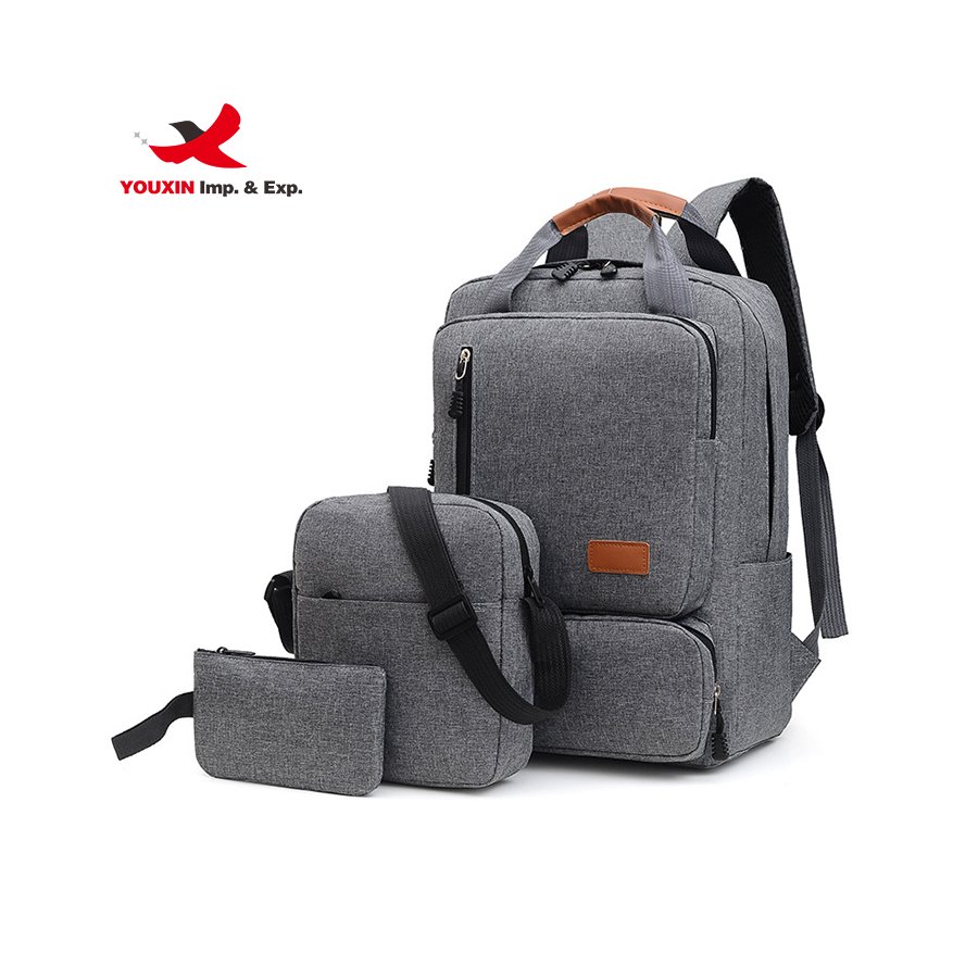 New Laptop Backpack three-piece business bag USB sports backpack business computer bag travel backpack School bags