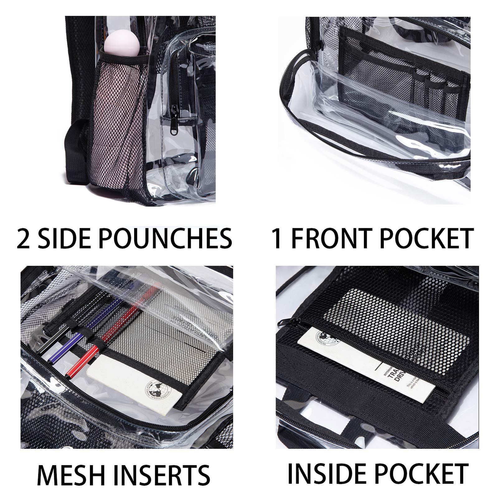Custom Laptop Backpacks Classic PVC Transparent Backpack College School Clear Backpack