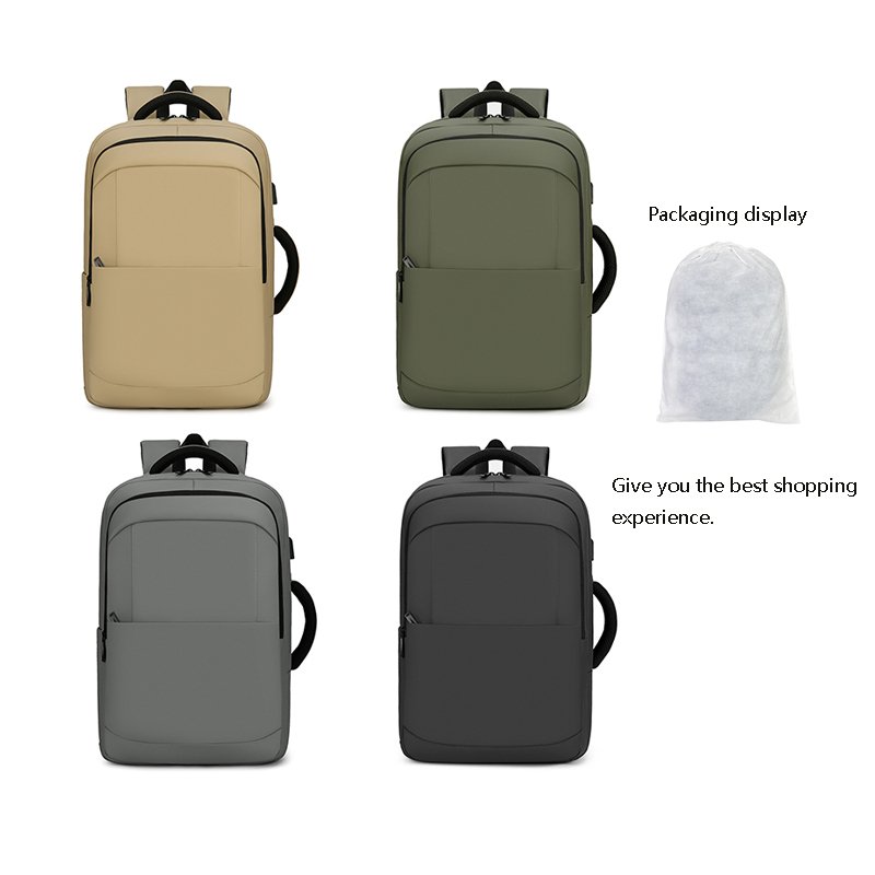 Customized Large-capacity leather waterproof anti-theft backpack school bags for men PU laptop backpack with USB