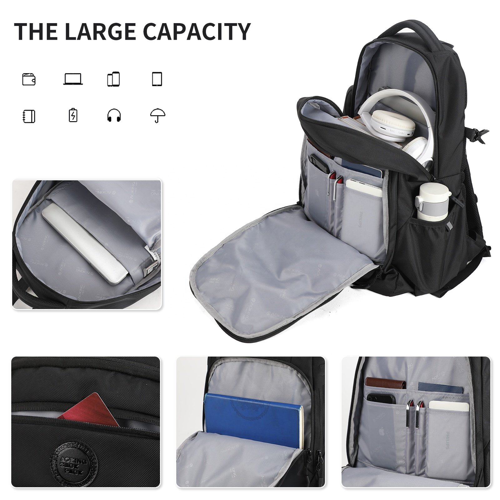 Aoking Hot selling new fashion high quality custom logo travel bags large capacity girls casual sports school laptop backpacks