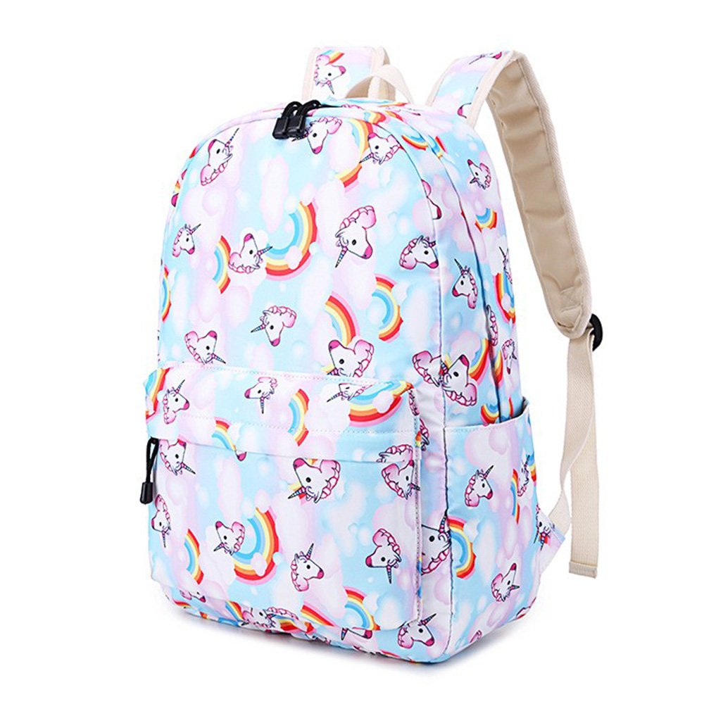 Custom Logo Fashionable Oxford Cotton Colorful Polyester Laptop Backpack Teens Girls School Bags Lunch Bag Pencil Case