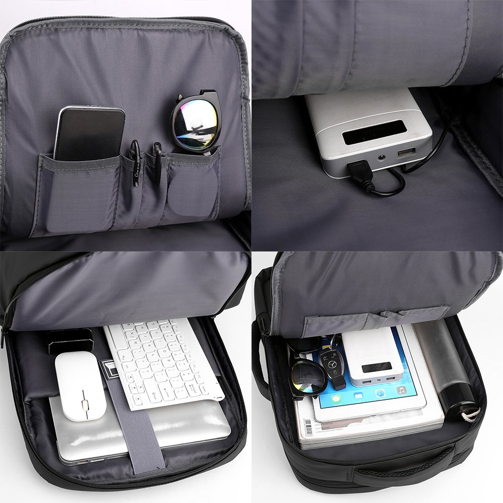 Laptop Backpack with USB Charging Port, Elegant Water Resistant Travelling Backpack Casual Daypacks School Shoulder Bag for Men