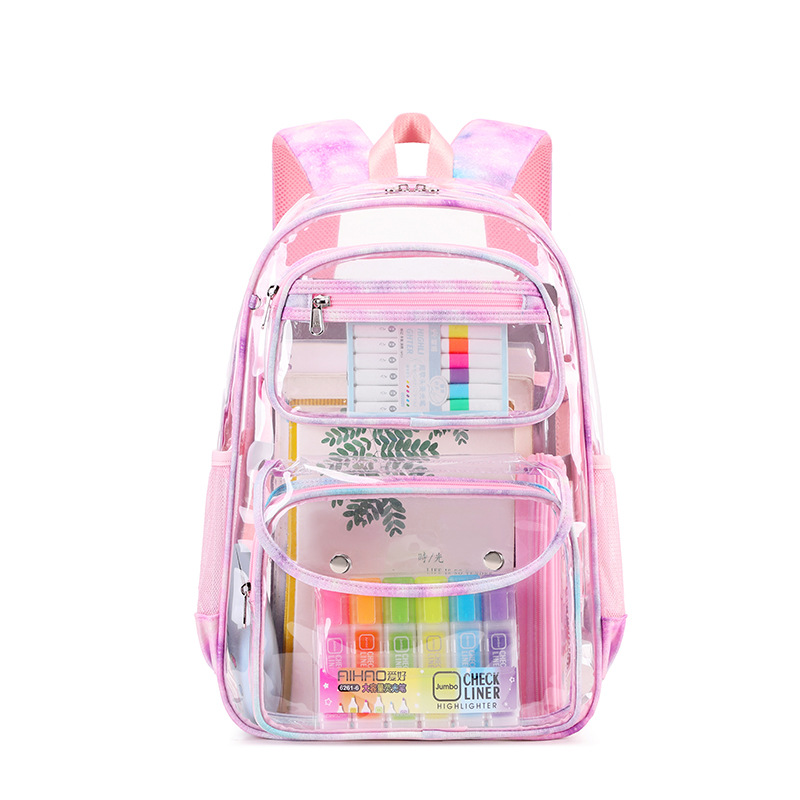 2024 New Hot Selling PVC Backpack Unisex Waterproof Large Casual Fashion School Bag Travel Transparent Clear Backpack For Girls