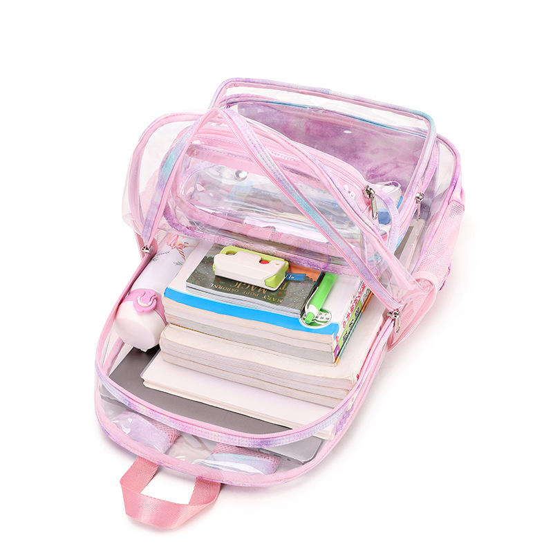 2024 New Hot Selling PVC Backpack Unisex Waterproof Large Casual Fashion School Bag Travel Transparent Clear Backpack For Girls