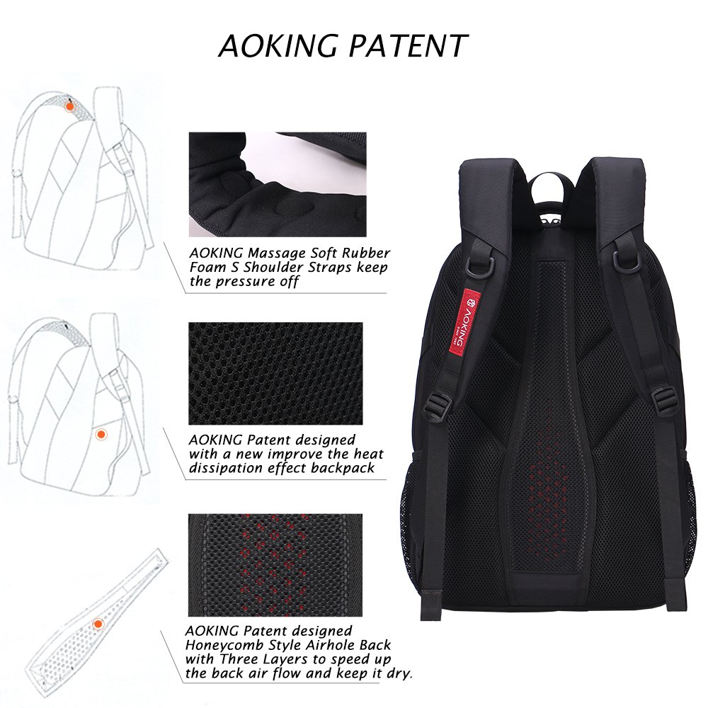 2023 Aoking backpack New Patent Design Massage School Bags Student Air Cushion Men's Laptop Men Large Capacity Comfort Backpacks