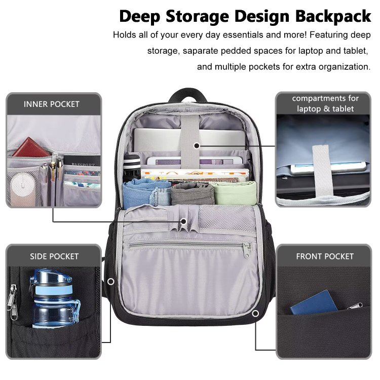 2023 factory wholesale business waterproof laptop bags supplier school travel women men smart backpack