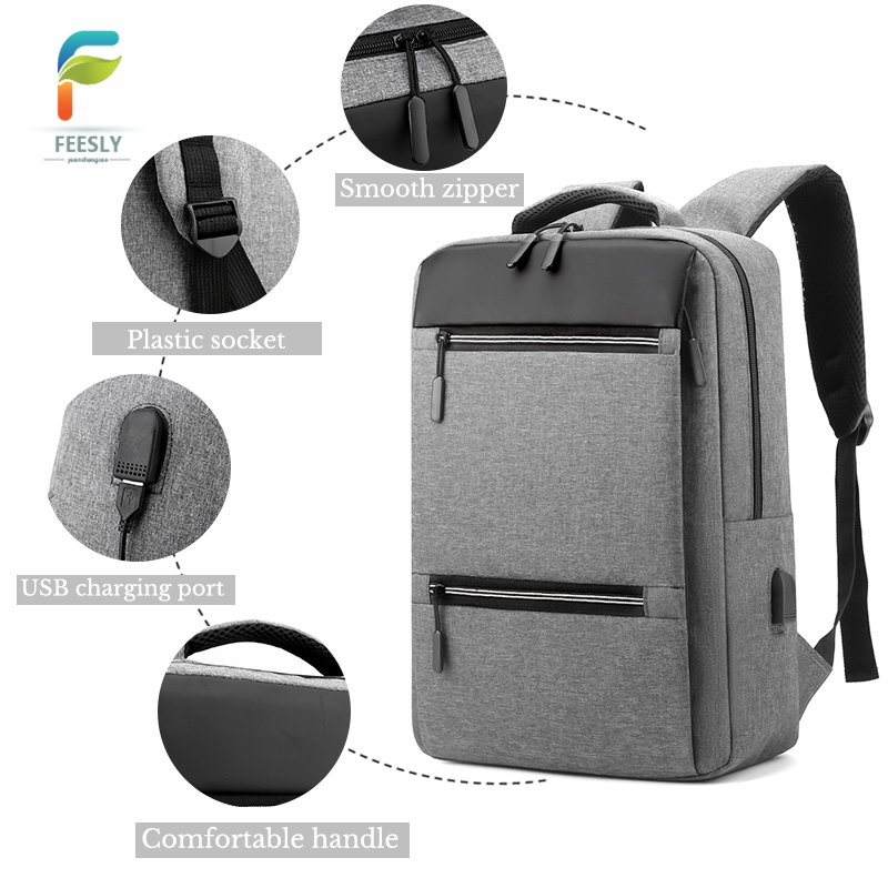 travel laptop backpack for men usb charging functional college Business 15.6 inch polyester leisure fashion smart bag travel