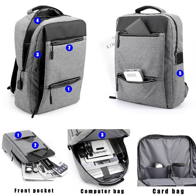 travel laptop backpack for men usb charging functional college Business 15.6 inch polyester leisure fashion smart bag travel