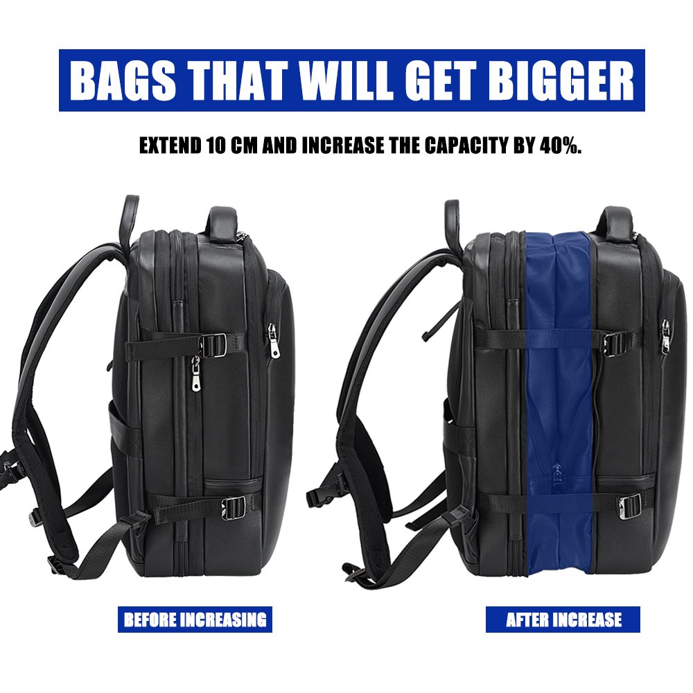 Luxury New Arrival Fashion Black Large Capacity USB Travel Briefcase Convertible Genuine Leather Backpack For Man