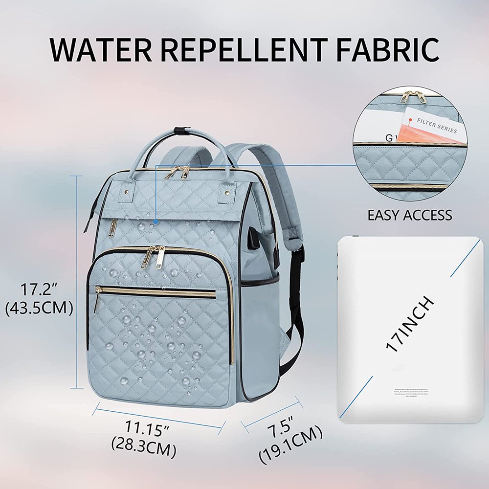 Light Weight Student Book Bag Unisex waterproof rucksack 17 Inch Laptop Backpack with USB Port for Travel