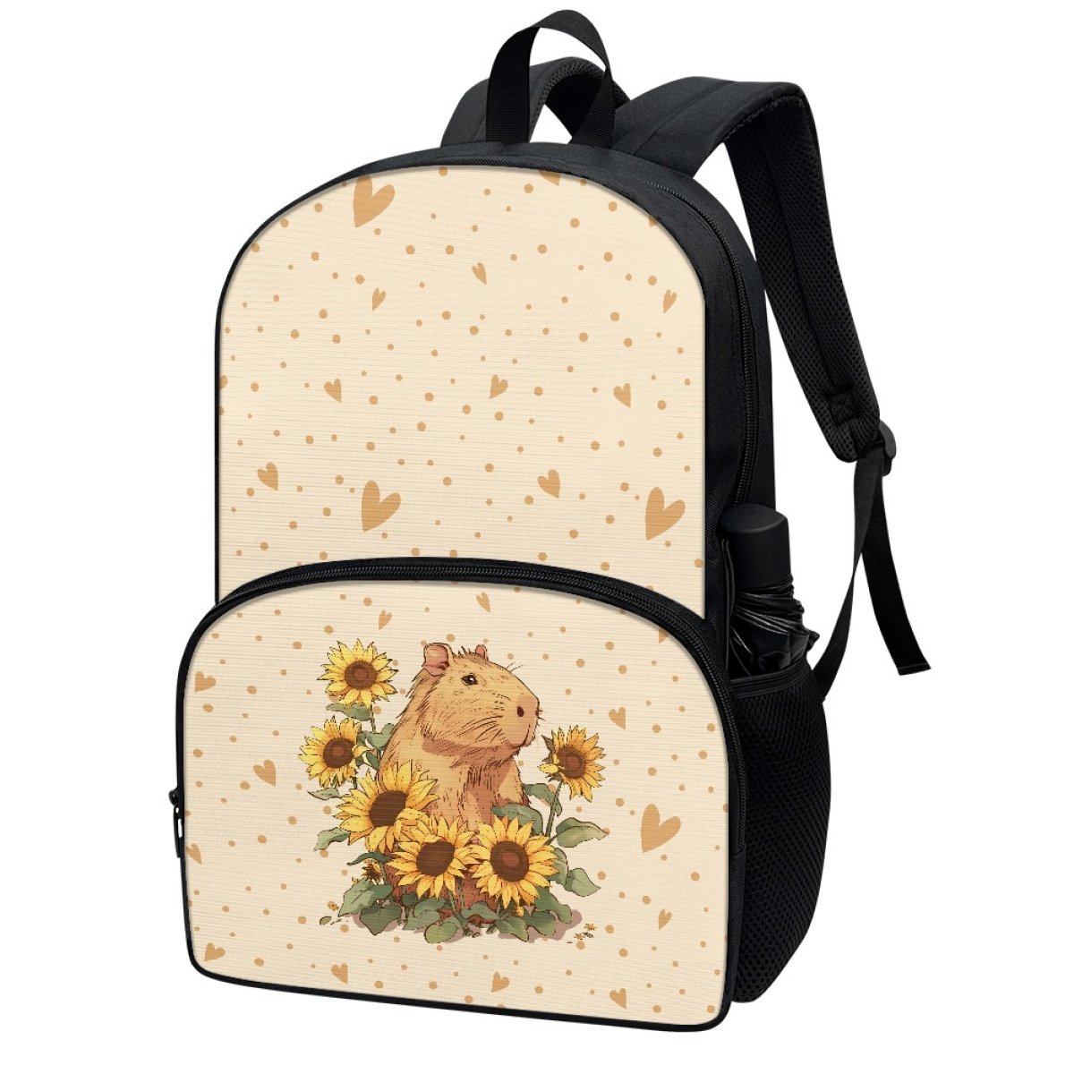 Capybara Backpack Book Bags Lightweight Casual Laptop Backpacks Custom Durable Student Cartoon Capybara Print Logo School Bags