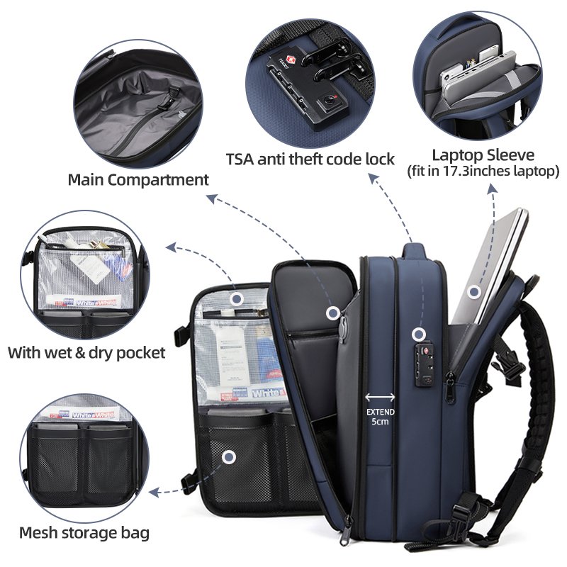 Built-In Compression Storage Vacuum Travel Bag for Laptop Backpacks for Suitcase Luggage Travel