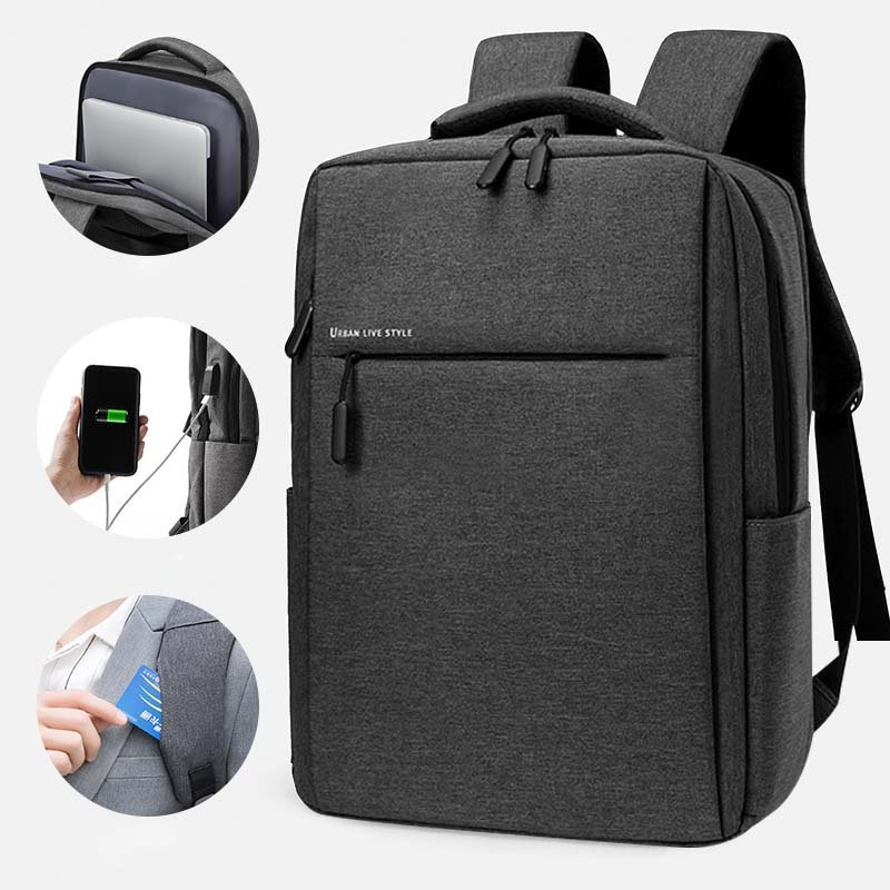 Water Resistant Nylon 15.6 17 inch Laptop backpacks for Man Business Travel backpack Casual Backpacks with USB Charging
