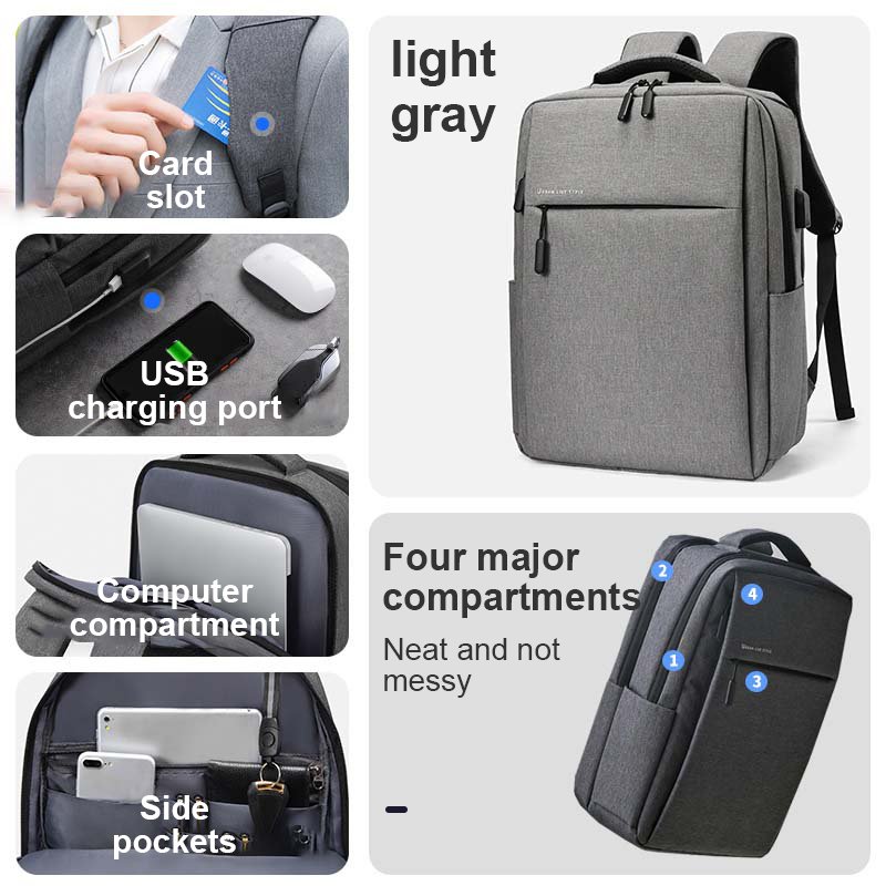 Water Resistant Nylon 15.6 17 inch Laptop backpacks for Man Business Travel backpack Casual Backpacks with USB Charging