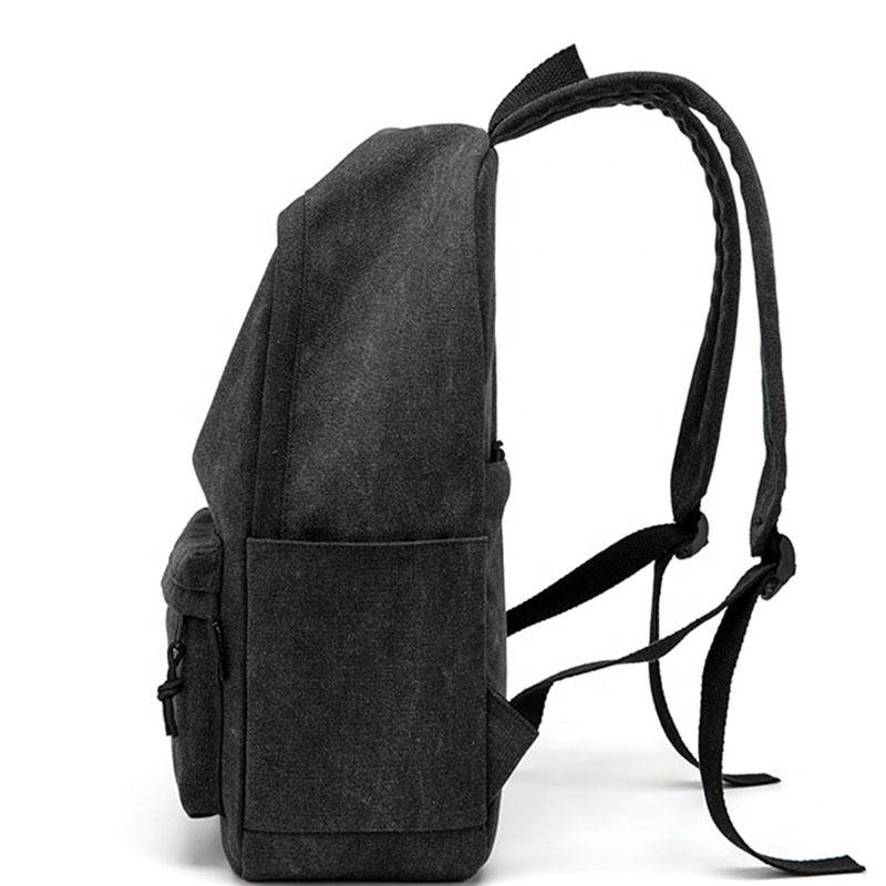 High Quality New Design Vintage Customized Logo Printed Canvas Shoulder Backpack Durable Business Laptop Backpack