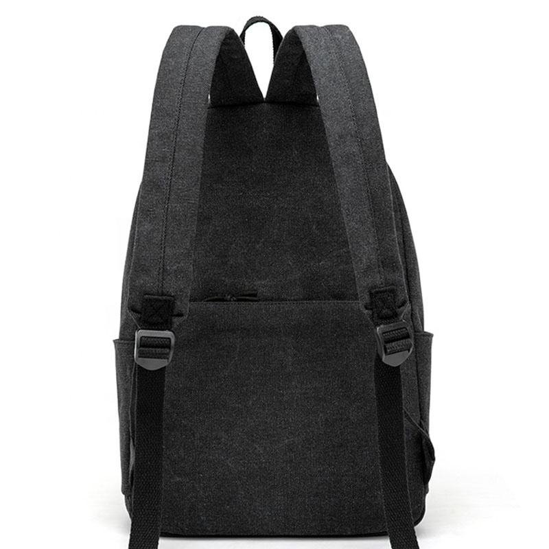 High Quality New Design Vintage Customized Logo Printed Canvas Shoulder Backpack Durable Business Laptop Backpack