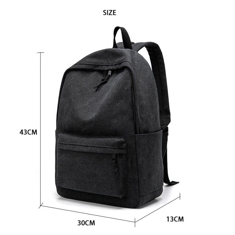 High Quality New Design Vintage Customized Logo Printed Canvas Shoulder Backpack Durable Business Laptop Backpack