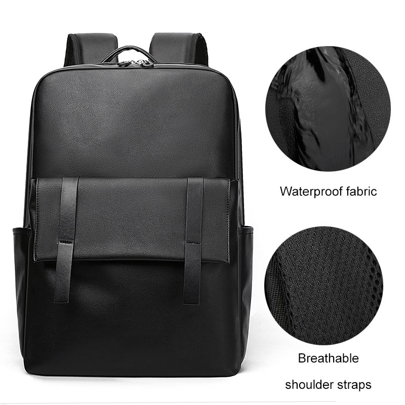 High quality 15.6 inch business computer bag custom men Waterproof pu Travel teenager Laptop Backpack